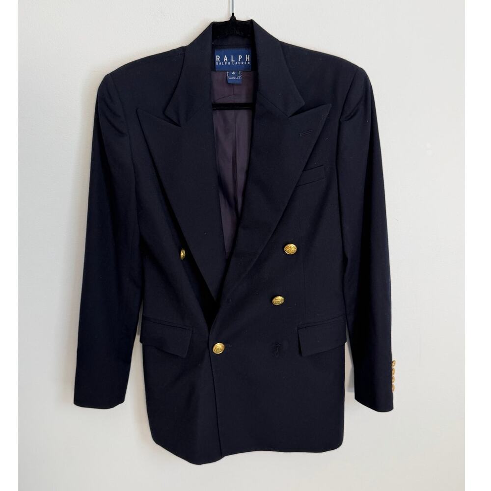 Ralph Ralph Lauren Vintage Wool Double-Breasted Blazer size 4 Read Description